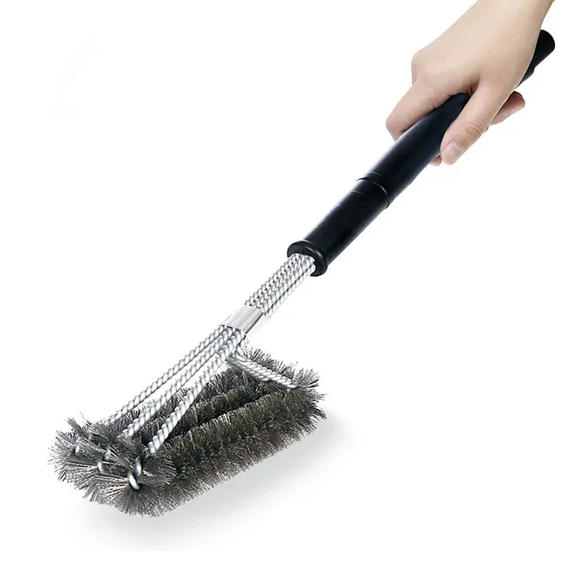 Stainless Steel BBQ Brush Barbecue Grill Cleaning Brush Non-stick Cleaning With Handle Tools BBQ Accessories