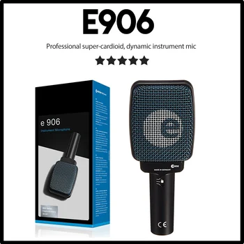E906 e 906 전문 슈퍼 카디오이드 다이나믹 악기 마이크, 전환 가능한 존재 필터 드럼 기타, 노래방용