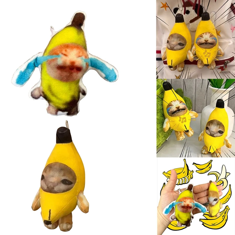 

Key Chain Plush Pendant Cute Banana-Cat Doll With Sound Bag Funny Pendant Kids Classmate Gifts