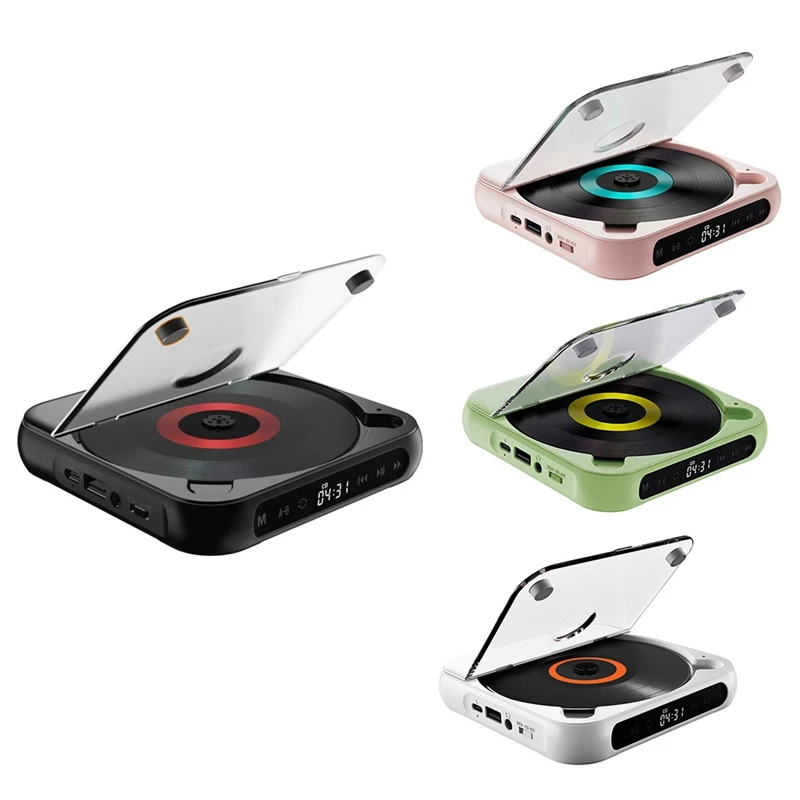 

Portable CD Player Bluetooth Speaker, Wall Mountable CD Music Player With FM Radio -Black