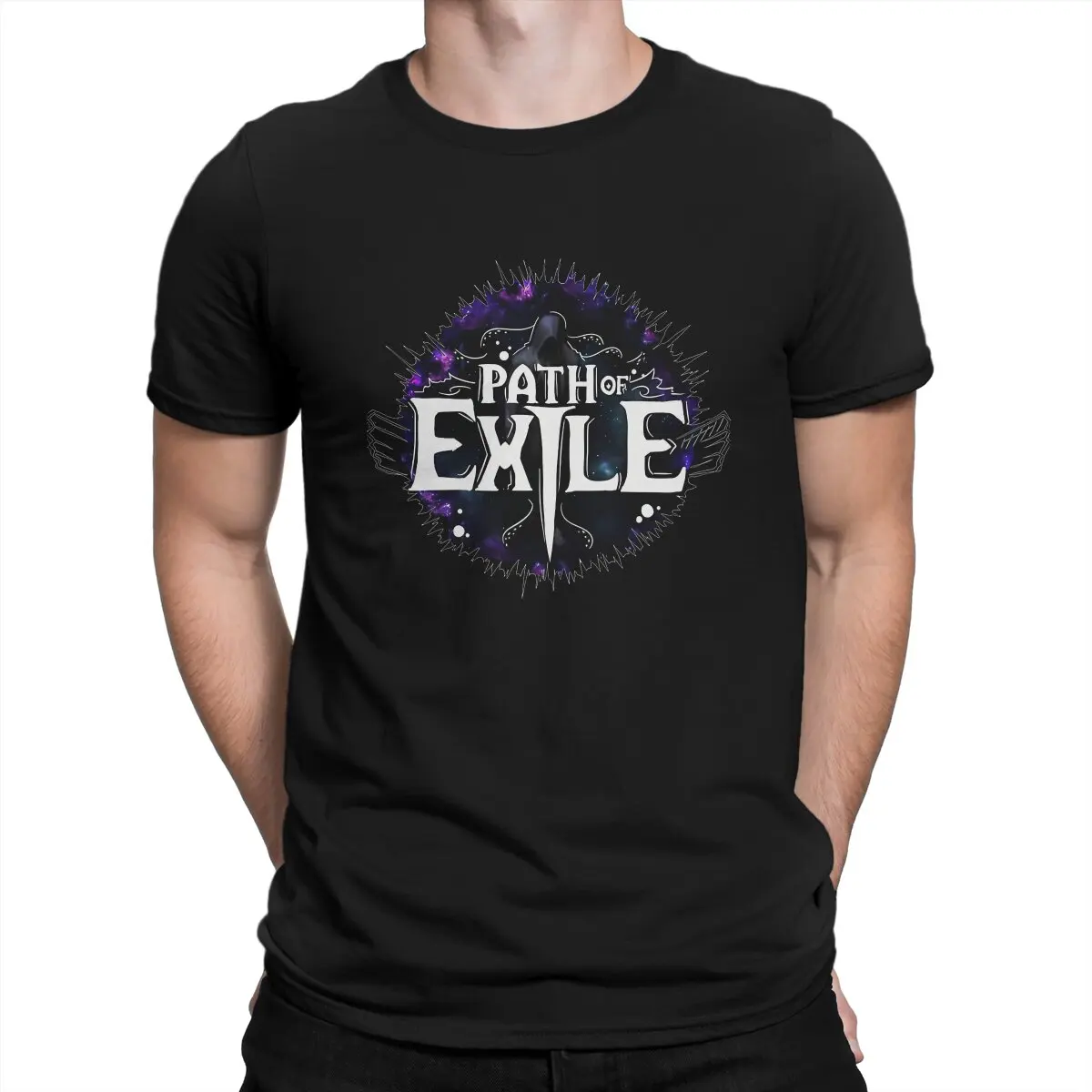 thumbnail image 1 of Camiseta de hombre con fondo moldeador, fresca y única, de algodón puro, de manga corta, de Path of Exile, cuello redondo, tallas 4XL y 5XL., 1 of 7