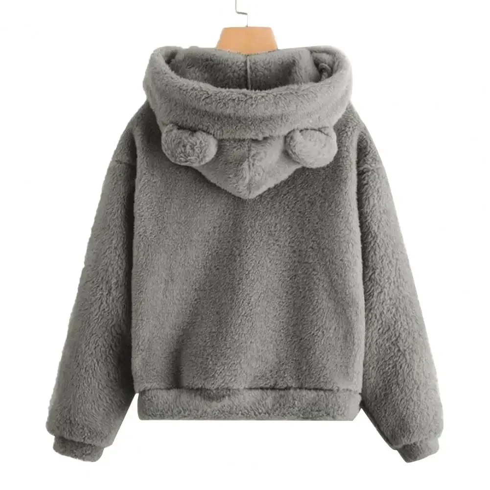 capuz de coelho, bonito pelúcia, capuz casual quente, outono inverno