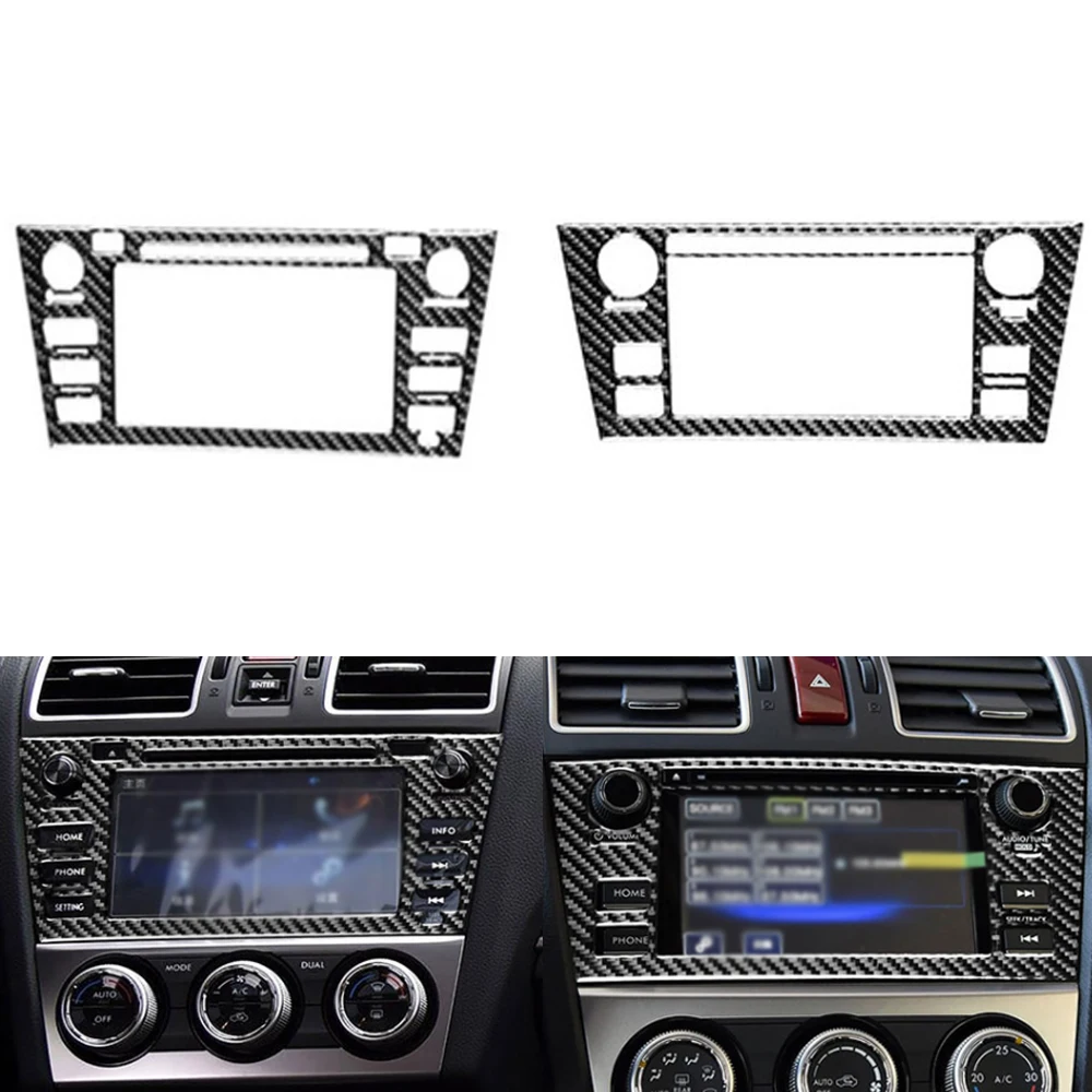 

For Subaru Impreza WRX STI XV Crosstrek 2015 2016 2017 Carbon Fiber Multimedia Navigation Frame Trim Stickers Car Accessories