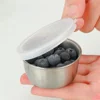 304 Stainless Steel Sauce Seasoning Container 40ml Sauce Cup Silicone Cover Leak-proof Salad Dipping Dish Small Storage Box 4