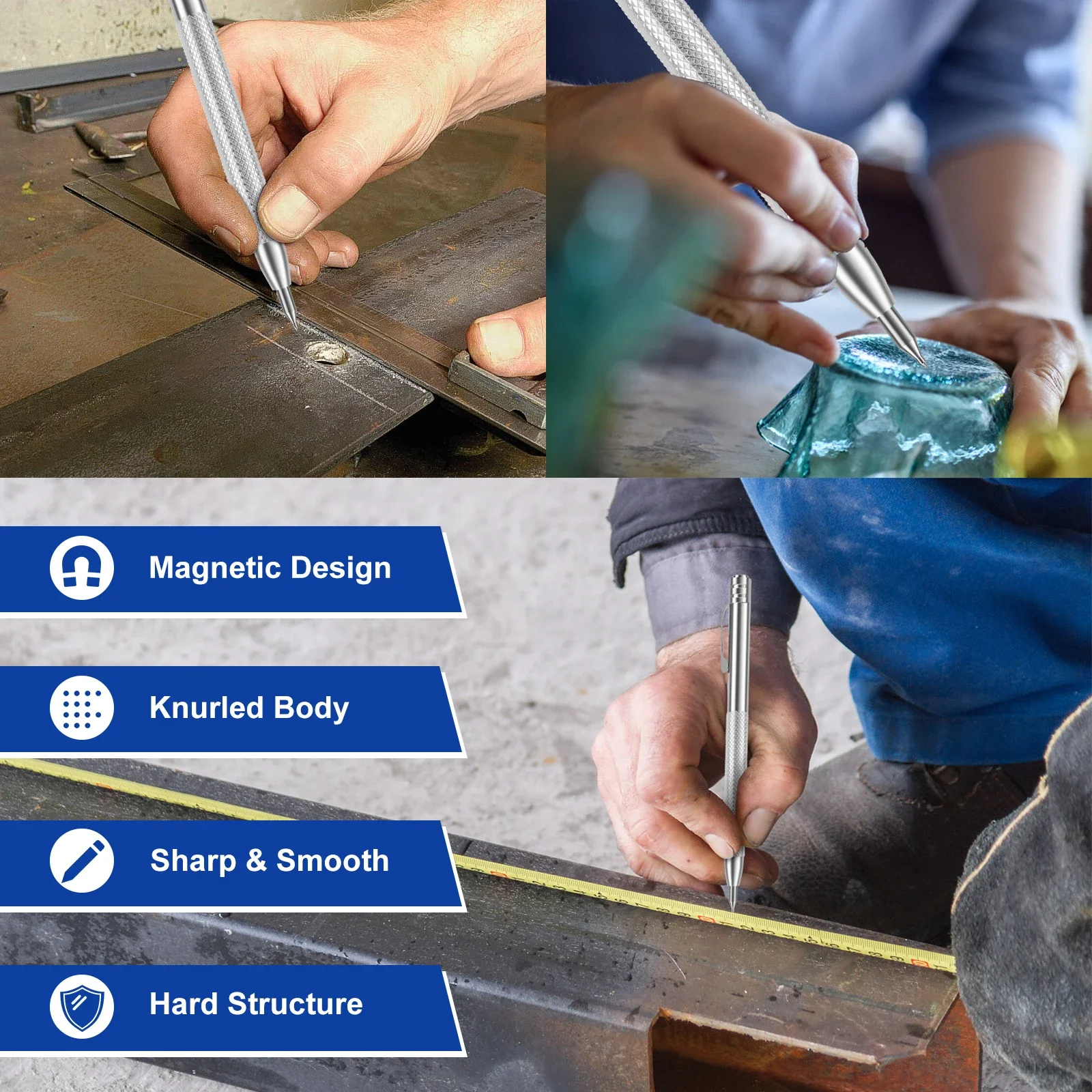 4Pcs Tungsten Carbide Tip Scriber with 20 Engraving Pen Marking Tip Scribing Pen For Glass Ceramic Metal Marking Hand Tools