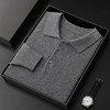Autumn And Winter New 100% Cashmere Sweater POLO Collar Solid Color Casual Versatile Temperament Fashionable Sweater For Men 5