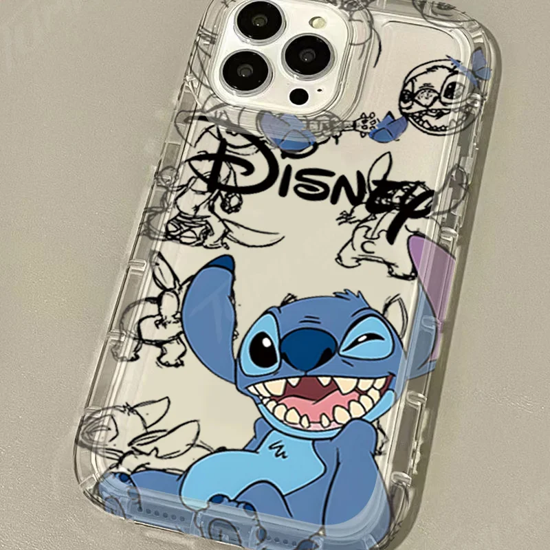 thumbnail image 1 of Funda de punto encantador de Disney para iPhone 15 14 13 12 11 Pro Max XR XS X 8 7 6 6S Plus SE 2020, funda protectora transparente con estampado para teléfono, 1 of 5