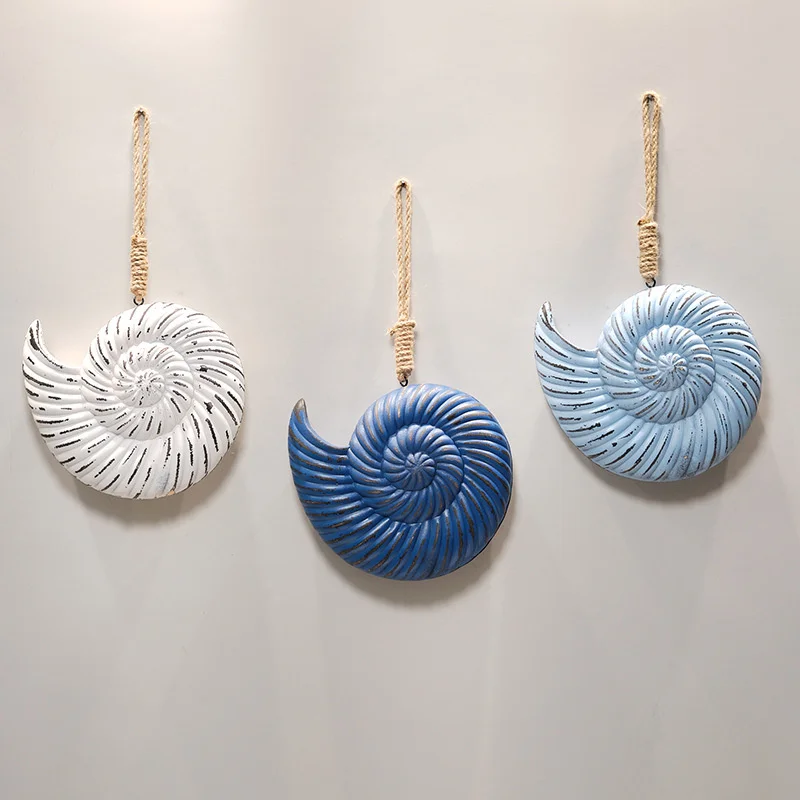 

Double Sided Seahorse Starfish Conch Hanging Solid Color Vintage Fish Shape Ocean Style Wall Decoration 1Pc