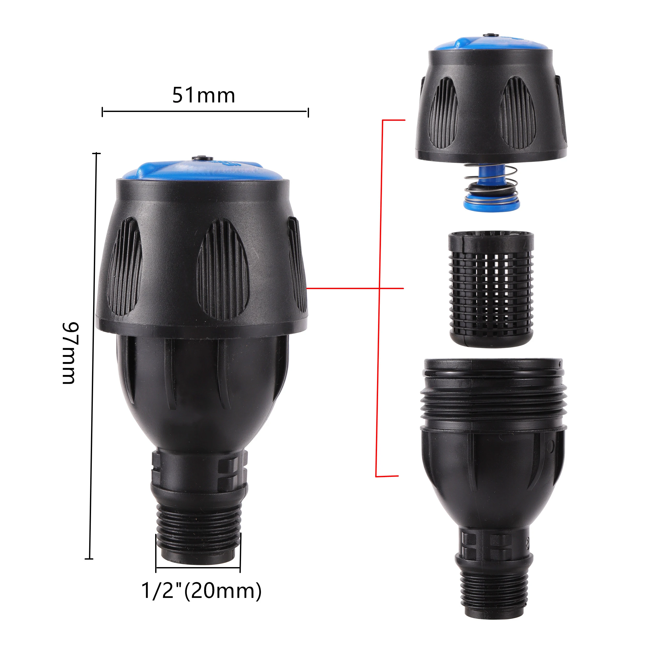 Garden Rotary Sprinklers 360&deg; Rotating 1/2" Male Thread 350/550/650L/H Lawn Flower Vegetable Field Orchard Irrigation Nozzle