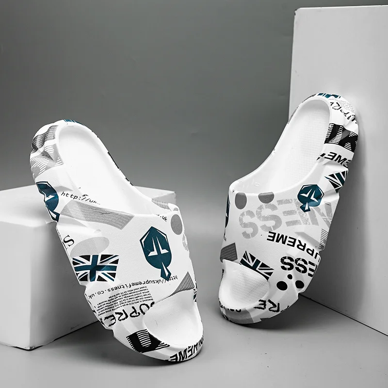 Erkekler için Kayma Terlikler Kalın Taban Dış Aşınmaya Sahip İç Mekan Dış Mekan Yumuşak Köpük Kaydırıcılar için Kaymaz Terlik_voghion.com