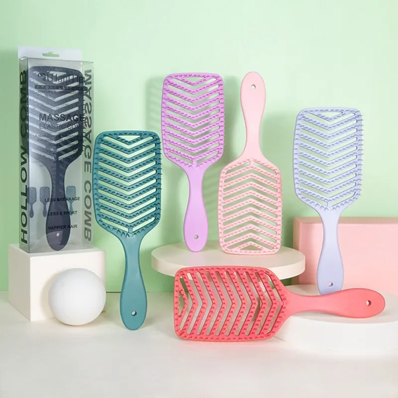 

Wanmei Hollow Out V-shaped Massage Comb Shape Curved Comb Massage Scalp Head Meridian Household Fluffy Spareribs Comb