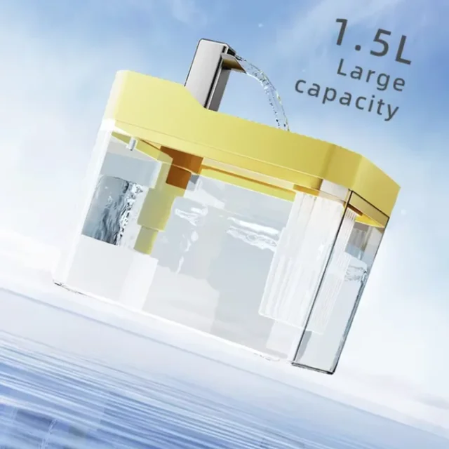 เครื่องให้น้ำแมวแบบ USB พร้อมระบบกรองอัตโนมัติ โปร่งใส ป้องกันการไหม้แห้ง ระบบหมุนเวียน พร้อมปั๊มสำหรับแมว 5