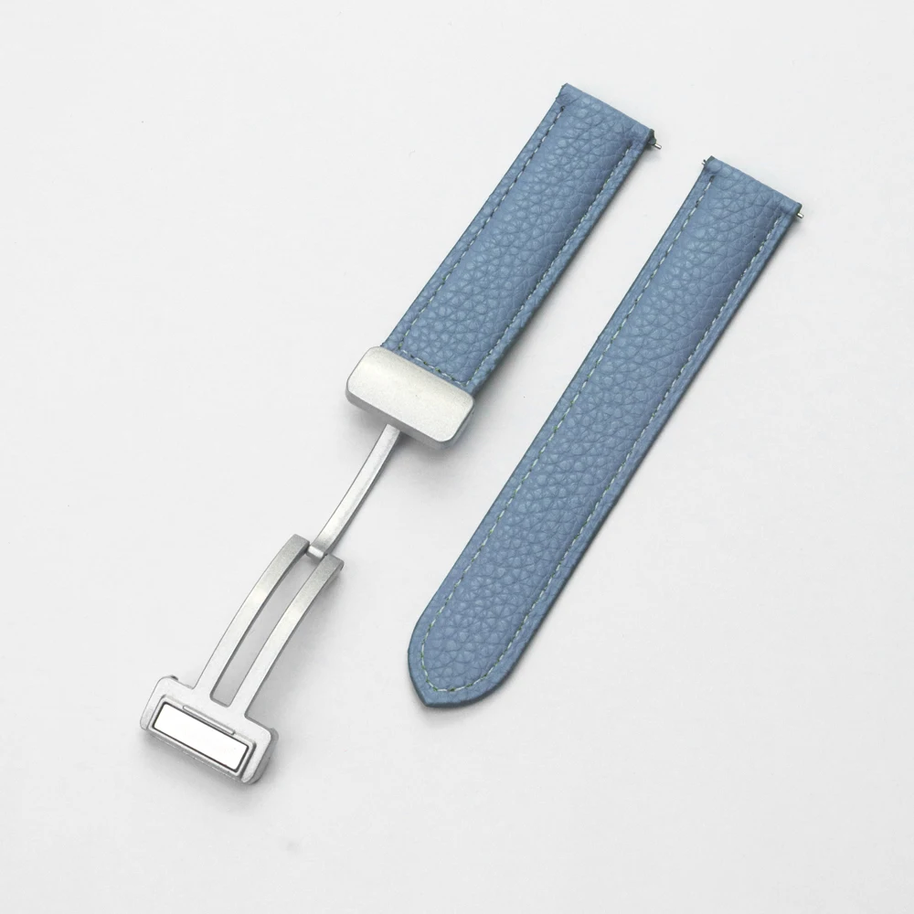 Premium Leather Strap with Magnetic Buckle - 20mm/22mm Adjustable Band
