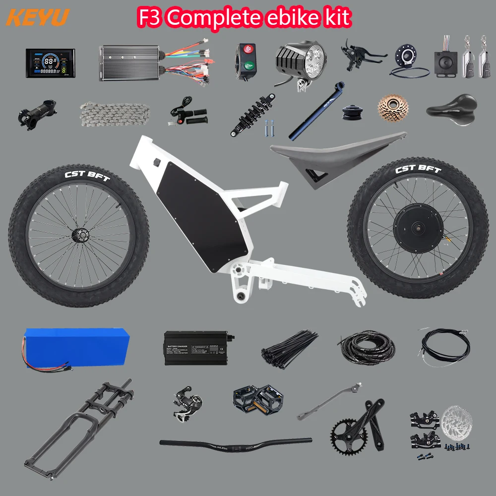 KEYU F3 enduro ebike kit 60V 3000W Electric motorcycle Complete ebike kit conversion electric bike stealth bomber