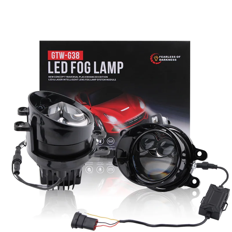 Bi Led Lenses 3 Inch Fog Lights Laser Led Headlight High Power White Light 6000K Dual Laser Projector Fog Lamp