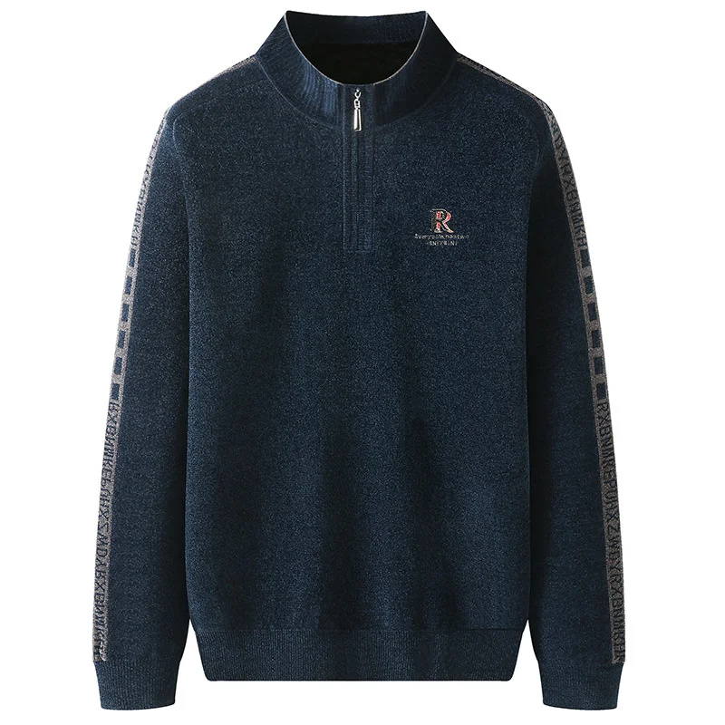 

Autumn New Arrival Large Fashion Super Stand Collar Sweater Men's Plush Knitting Plus Size 3XL 4XL 5XL 6XL 7XL