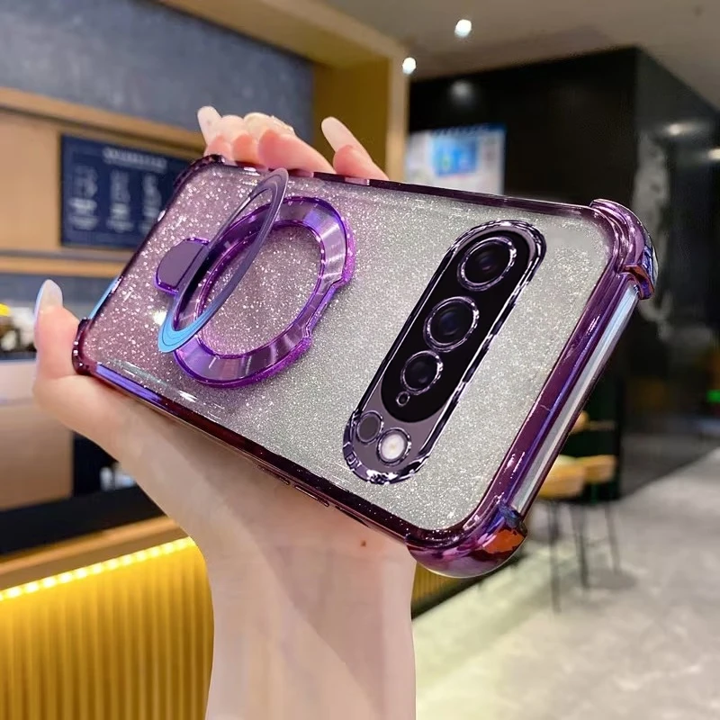 Glitter Ring Holder Shockproof Silicone Phone Case