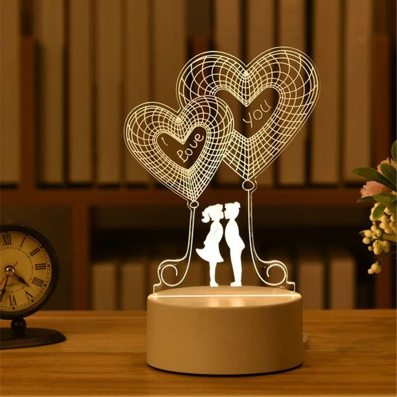 Acrylic Led Lamp Valentine Gift 1 3D Led Light Laser Cut 