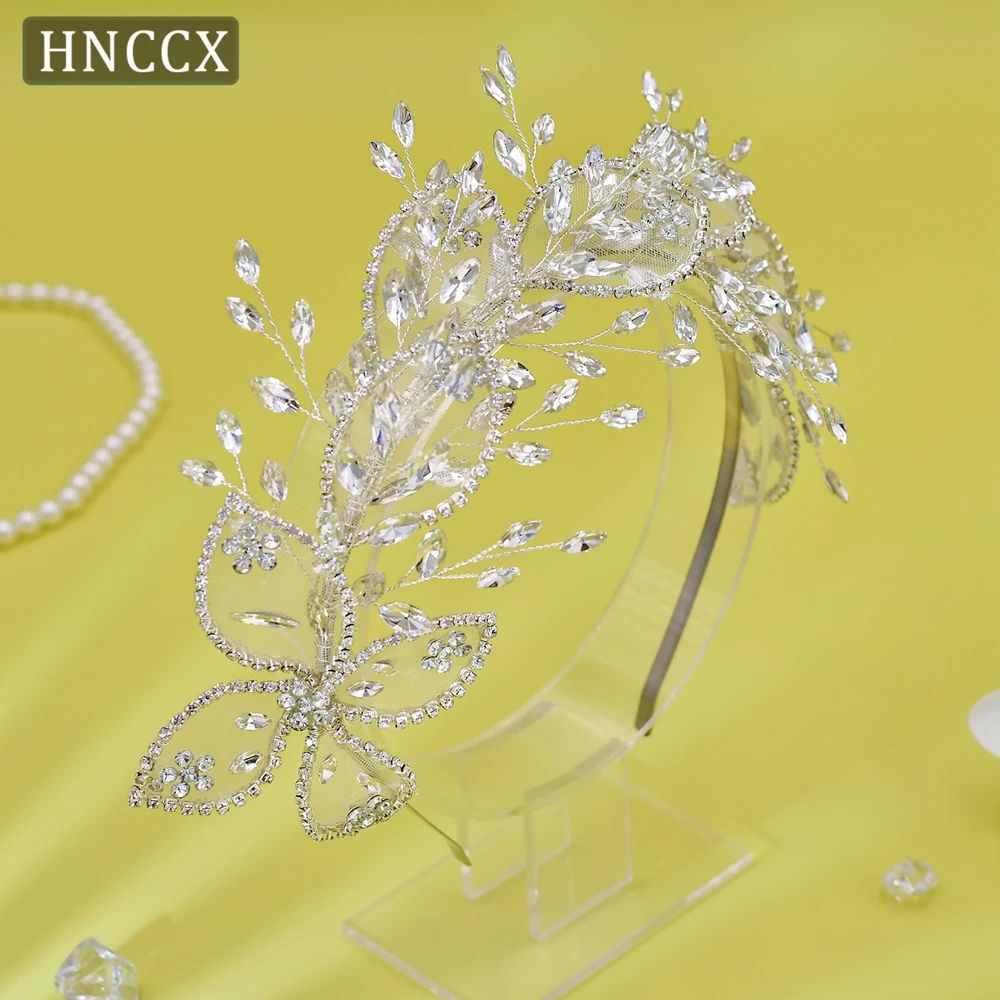 Bridal Headband Exquisite Mesh Rhinestone Leaf Woman Latest Hair Accessories for Bridesmaid Handmade Jewelry Headwear CP604
