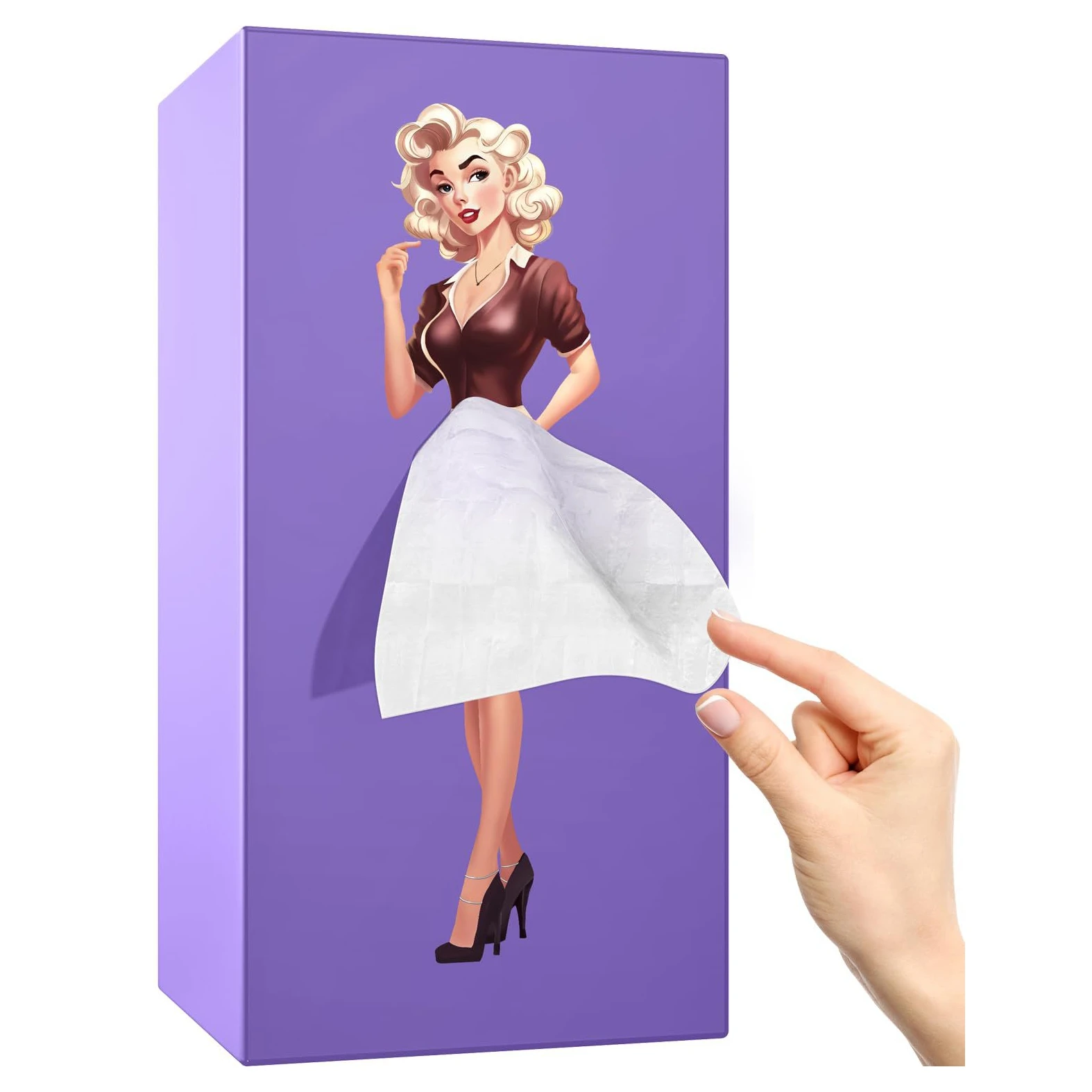 Flying skirt beauty tissue box, puffy skirt girl tissue box, anime girl paper box, light luxury desktop decoration ornament 6