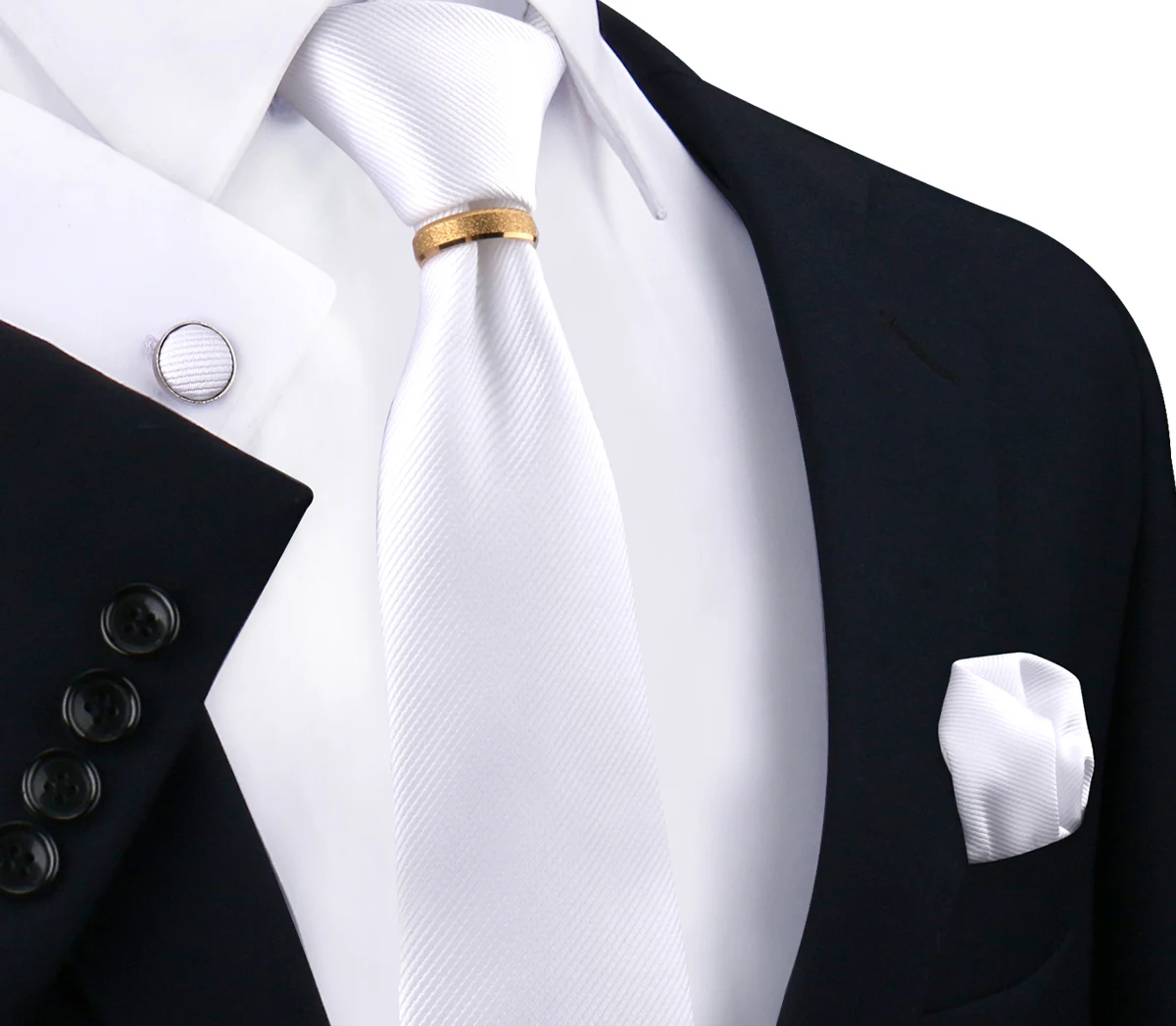 Set Cravatta Uomo In Seta Paisley Con Fazzoletto, Gemelli, Fermacravatta E Spilla - Regalo Matrimonio