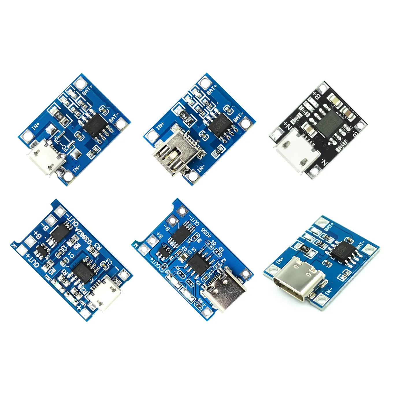 TYPE-C/Micro/Mini USB 5V 1A 18650 For TP4056 Lithium Battery Charger Module Charging Board With Protection Dual Functions 1A