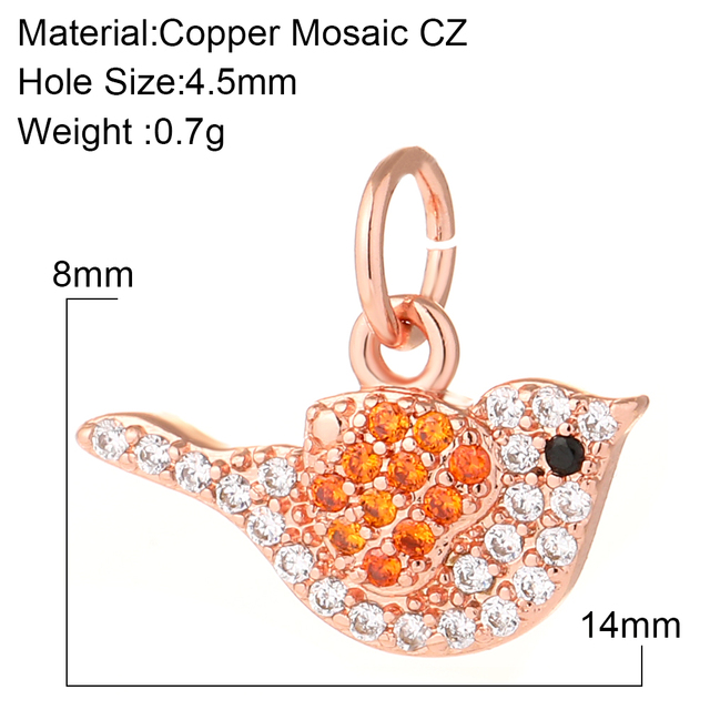 Crystal Animal Hummingbird Charms Necklaces For Women Fashion Jewelry Gold Pendant Color Chain Bird Pendant Choker Supplies