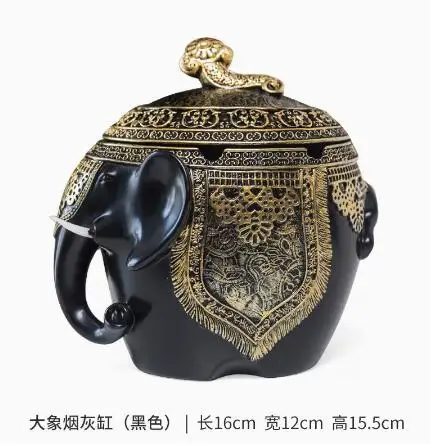 Original Exquisite Elephants Large Ashtrays High Quality Solid Wood Crafts Creative Home Decoration Tourist Souvenir