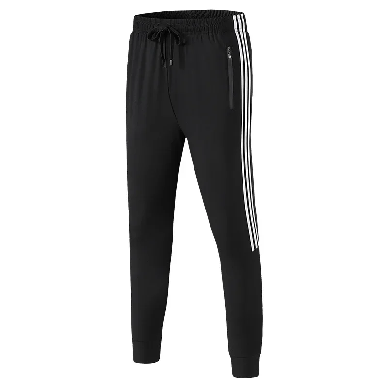 Classic Summer Ice Silk Casual Pants Three Pieces Long Knitted Trousers Comfortable Breathable Skateboarding Sportswear