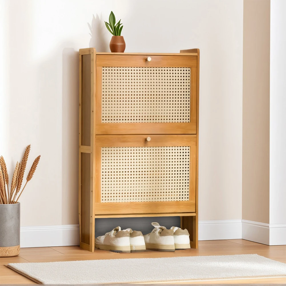 Shoe Cabinet Wooden Multifunctional Large Capacity Storage Cabinet Simple Shoe Rack Sturdy and Stable Dustproof Shelf