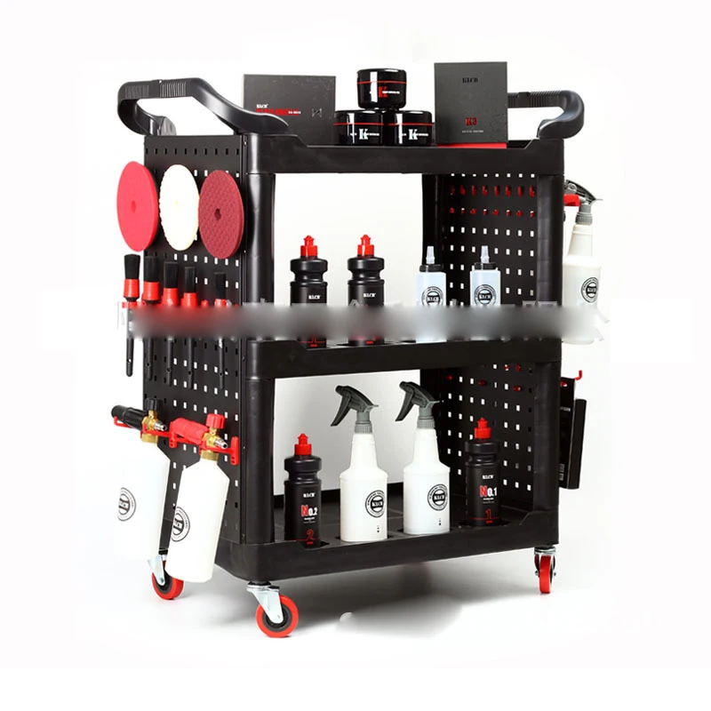 Multifunction Car Beauty Tools Removable Cart Polishing And Washing Three-Layer Storage Casters Trolley Fine Washing Equipment