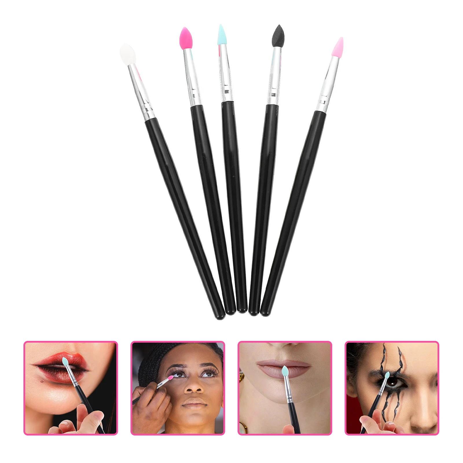 

5Pcs Women Lipstick Applicator Eye Makeup Brush Non-stick Eyeshadow Brush