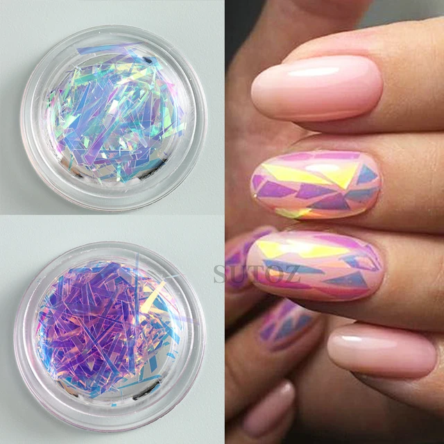 Aurora Nail Foil Laser Nail Stickers Holographic Aurora Glass Gradient  Rainbow Color Decals Cellophane Mermaid Mirror Colorful Design Nail Art  Foil