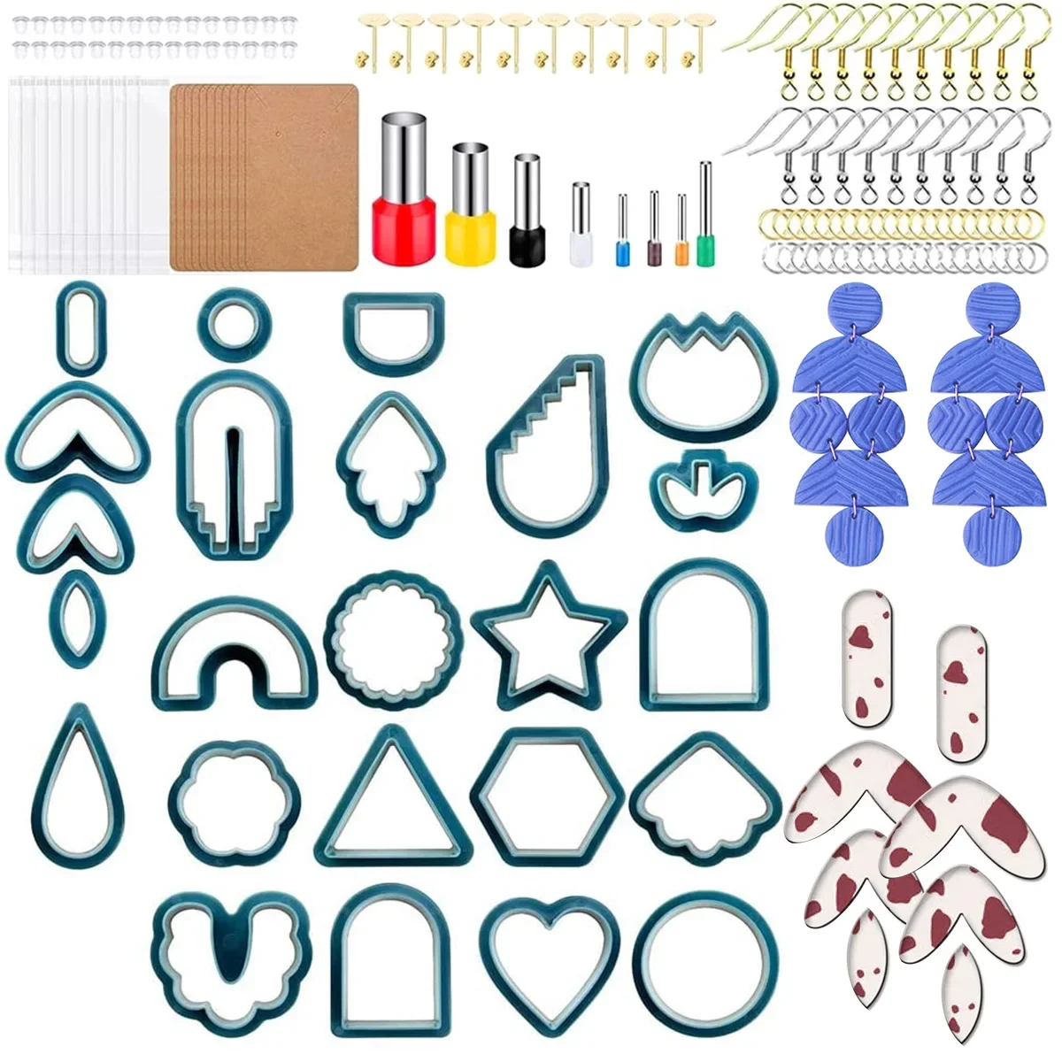 142/24Pcs Polymer Clay Cutters Set 24 Shapes Plastic Clay Earring Cutter Stainless DIY Jewelry Mold Earring Making Accessories
