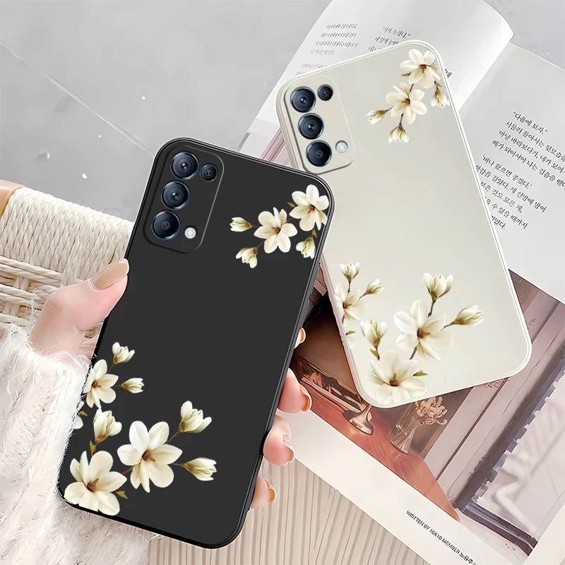 Elegant Flowers Shockproof Silicone Phone Case - Soft Protective Cover