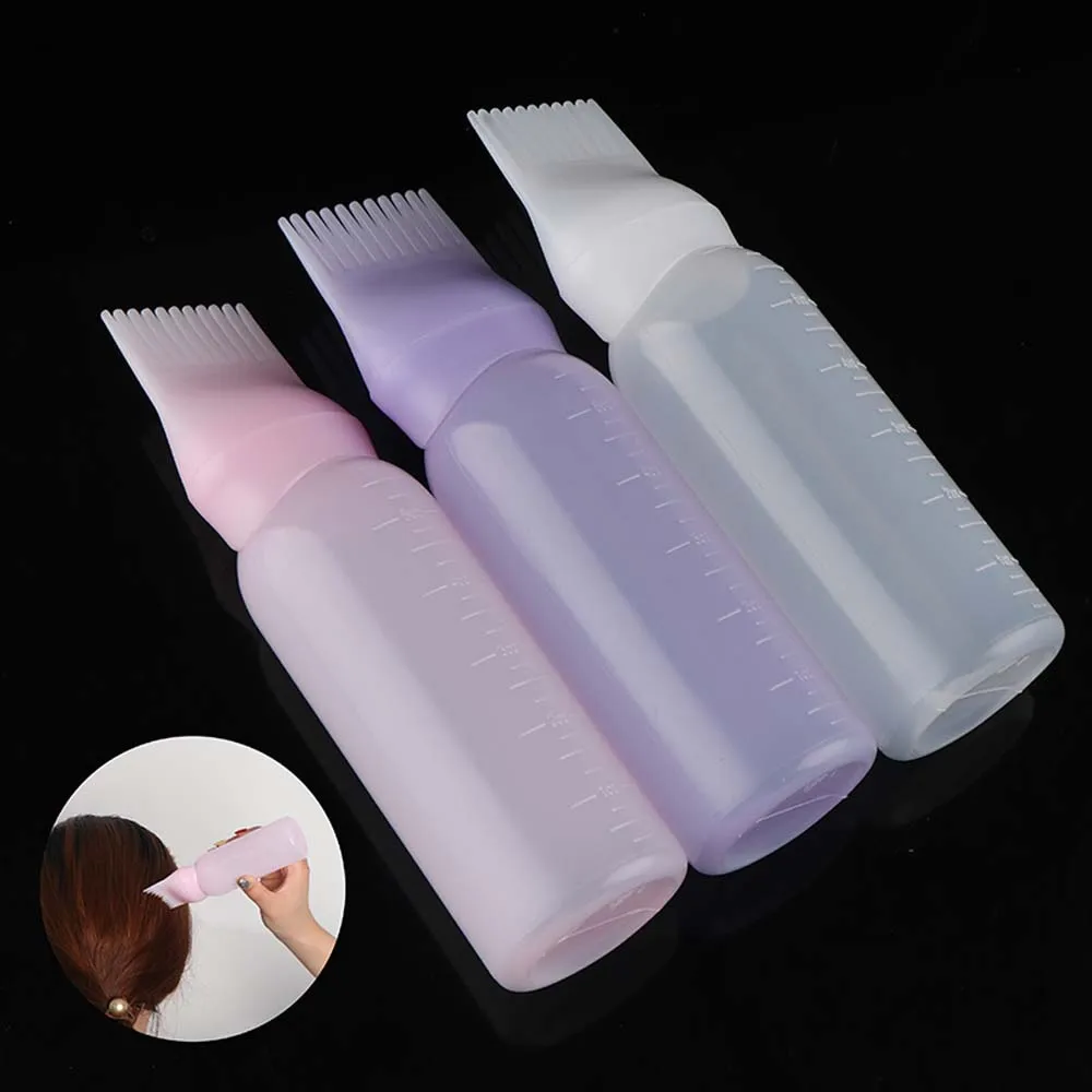 

Plastic Oil Comb Styling Tool Dyeing Shampoo Bottle Applicator Bottles Hair Dye tool Hair Dye Bottle With Graduated Brush
