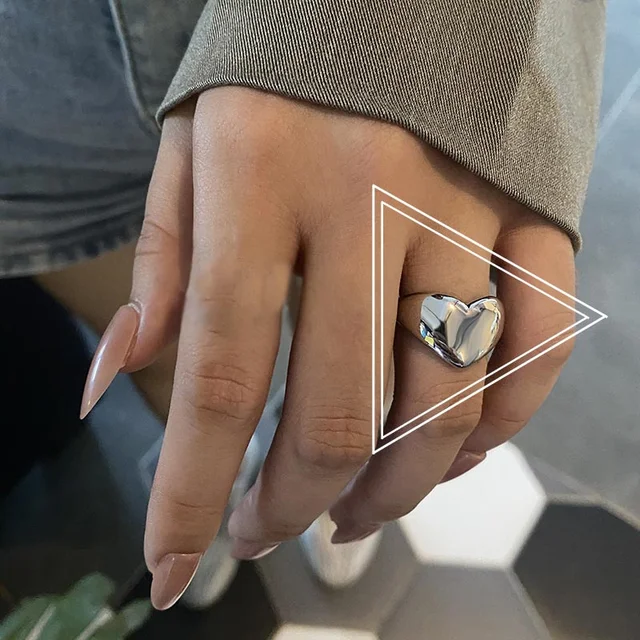 89813-0a8338.jpg Bagues ondulées irrégulières couleur or argent, bijoux géométriques simples faits à la main pour femmes, bague de mariage réglable pour Couple