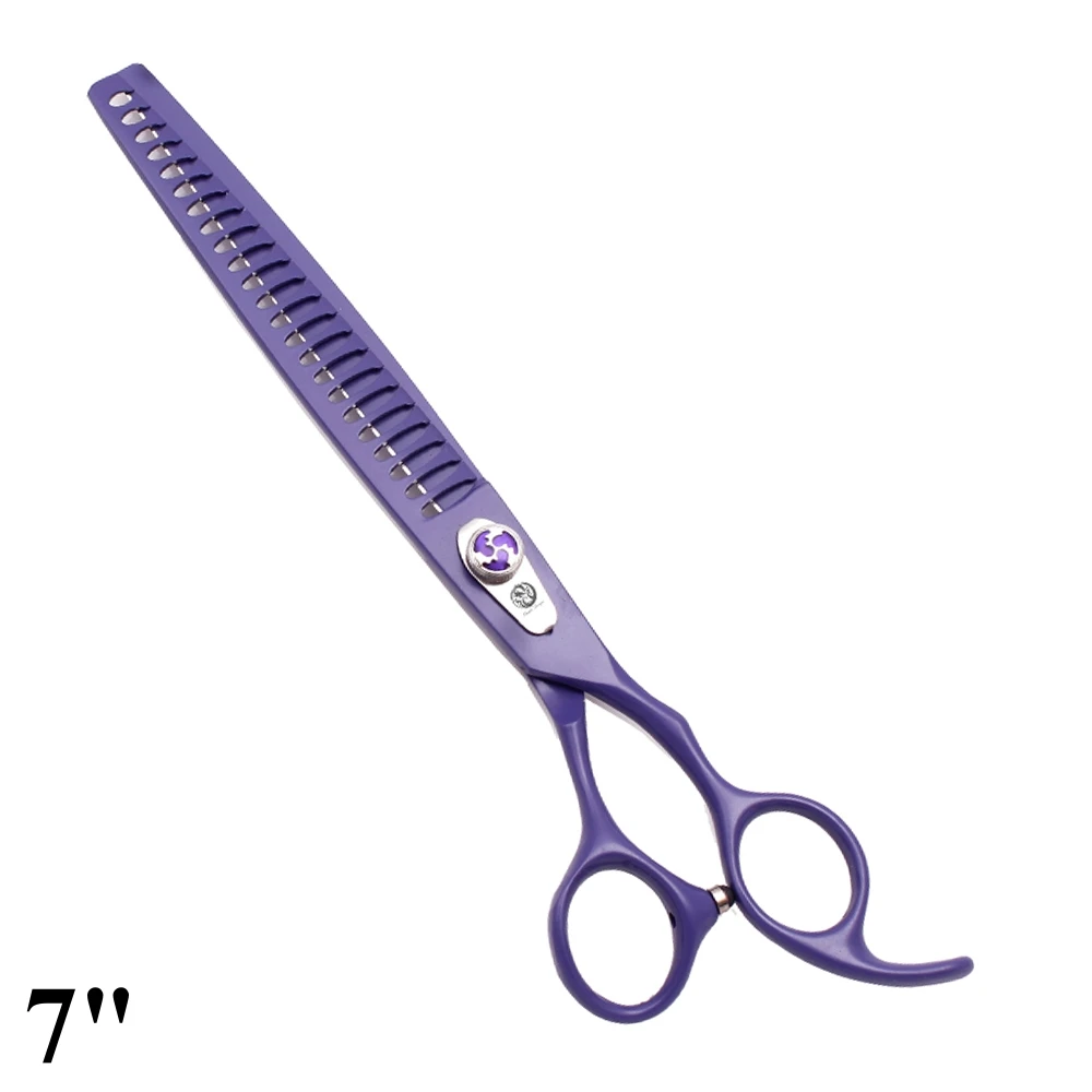 Grooming Dog Professional Scissors Purple Dragon Japan Stainless 7 inch Silver Pet Cutting Shears Pet Chunker Scissors Z4004