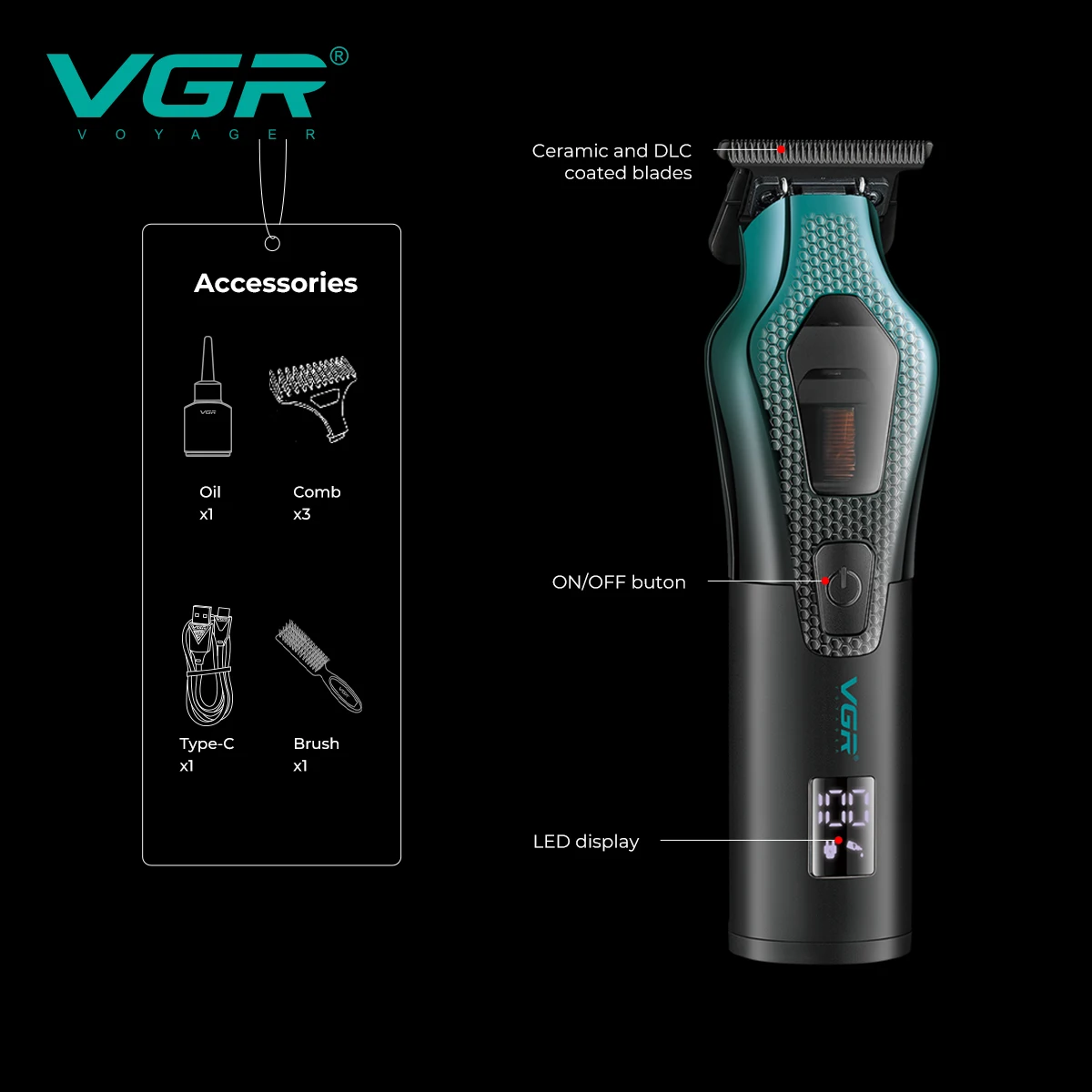 VGR 997 ماكينة حلاقة 10000 دورة في الدقيقة عالية ا...