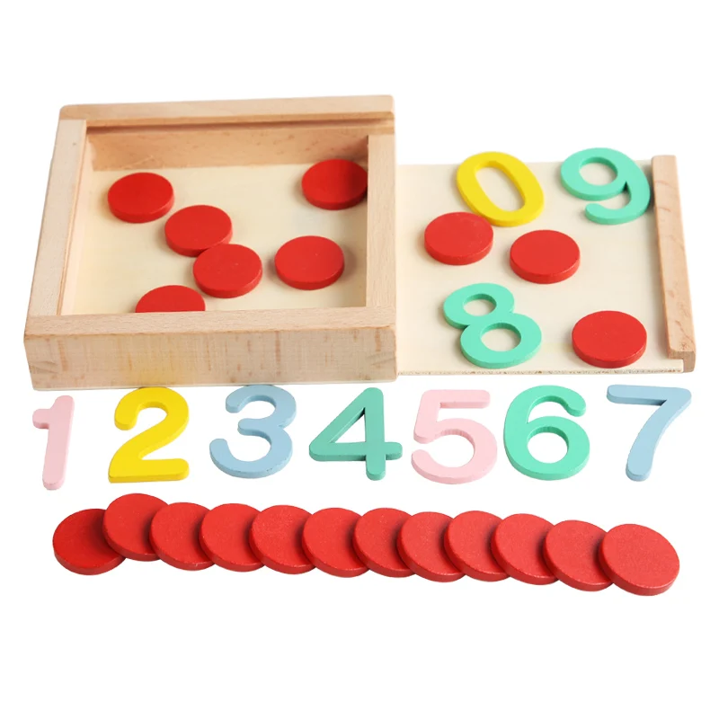 

Baby Montessori Math Toy Numbers Digitals 0-9 Counting Matching Early Educational Learning Wooden Toys Preschool Teaching Aids