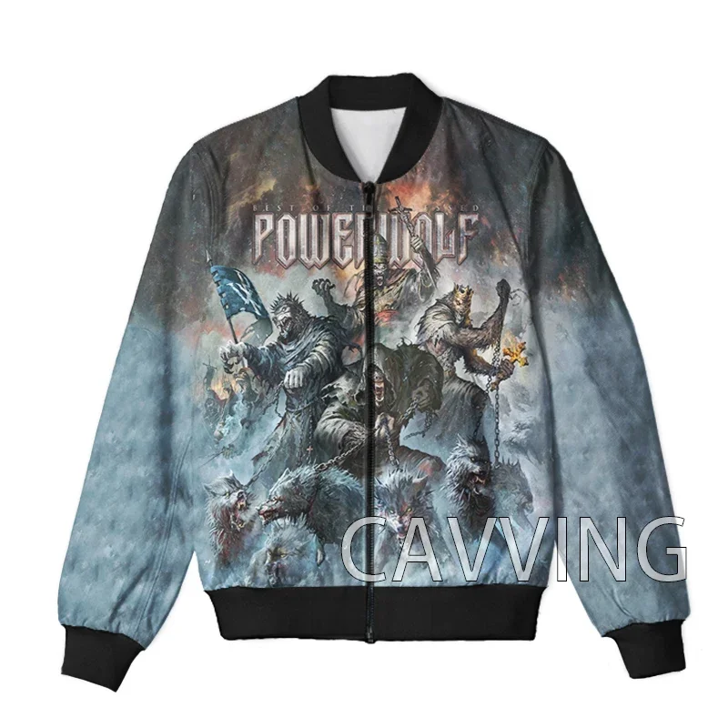 

CAVVING 3D Printed Powerwolf Zipper Bomber Jackets Men Overcoat Mens Coat Zip Up Jackets for Women/Men J02