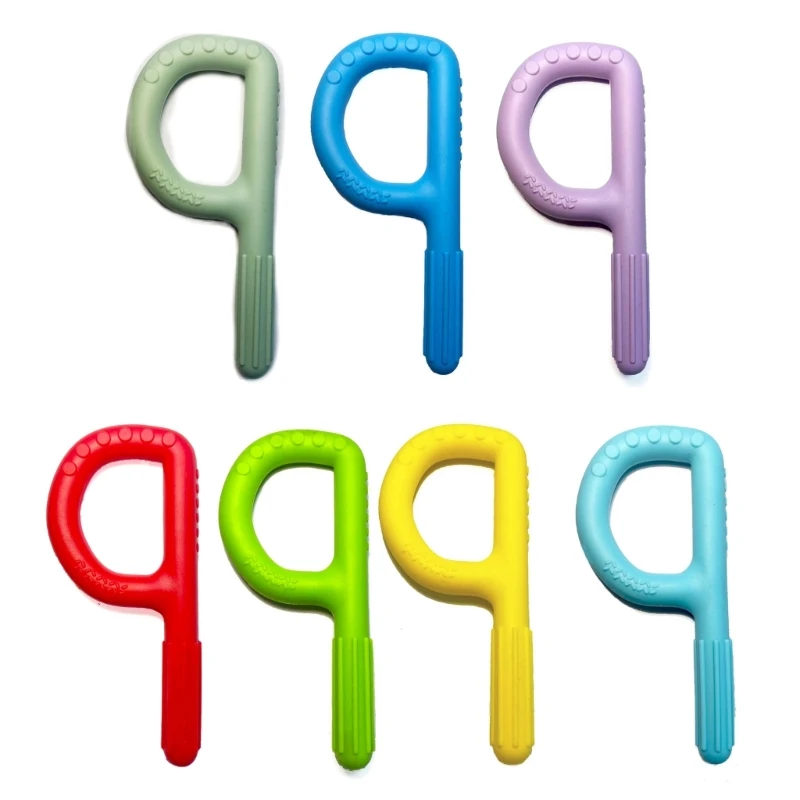 

Colorful Sensory Chew Toy Silicone Teether Teething Toy for Autistic Children Mouth Motor Chewy Tool for Kids Teething 69HE