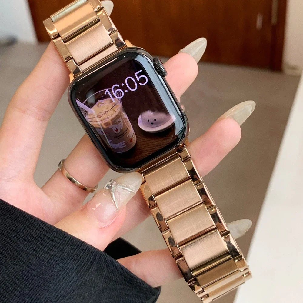 Luxury Metal Band For iWatch Ultra 2 49mm Bracelet Stainless Steel Strap 45MM 41MM For Apple Watch Series 9 7 6 5 4 SE 40MM 44MM