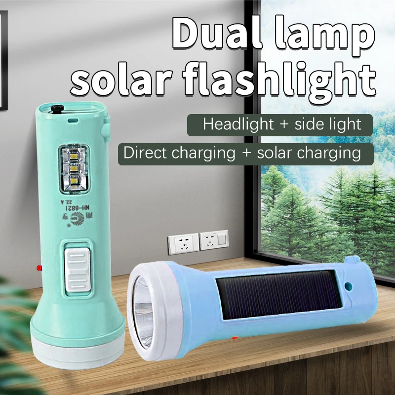 

Spotlighting LED Solar Rechargeable Household Flashlight