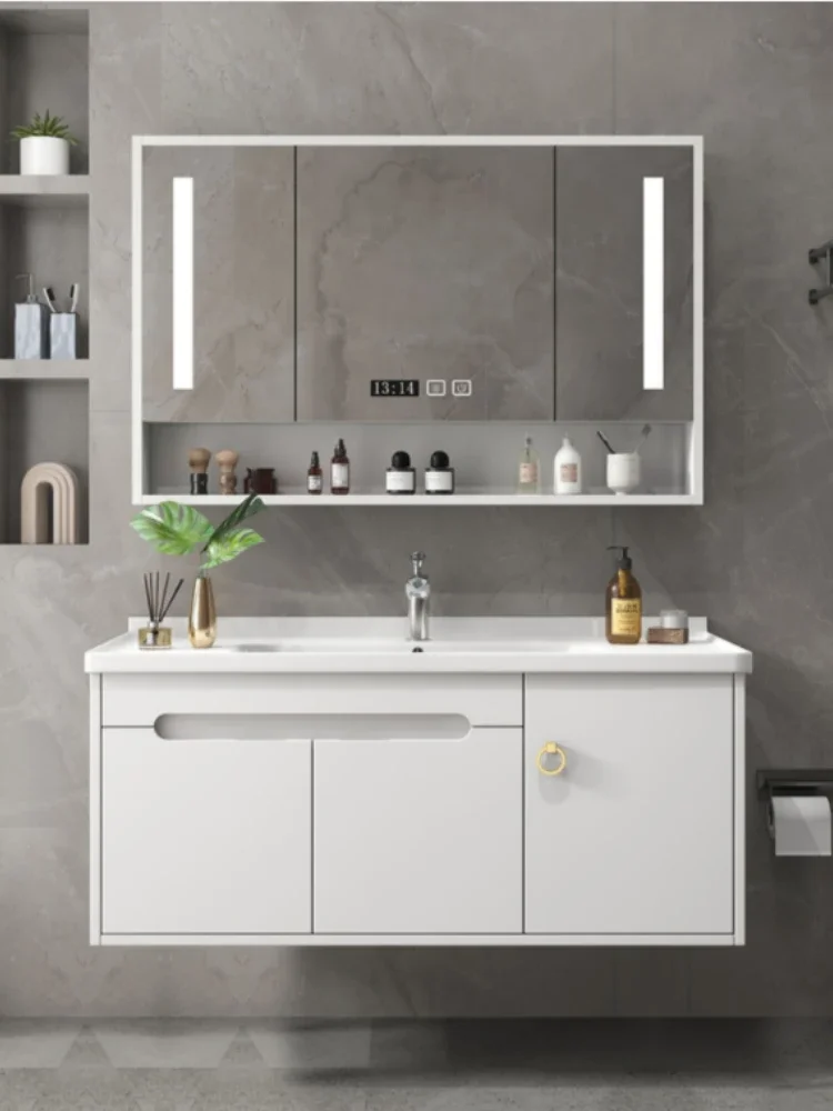 ~Bathroom Cabinet Ceramic Whole Washbin Oak Washbasin Cabinet Combination Bathroom Suit