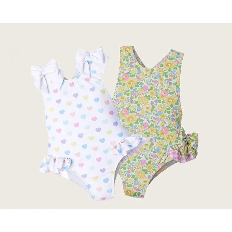 2023 Children\'s Swimsuits Fashion Lace One-pieces Swimwears Lovely Sunscreen Baby Girl Swimwear Swimsuit for Girls Bikinis Mayo