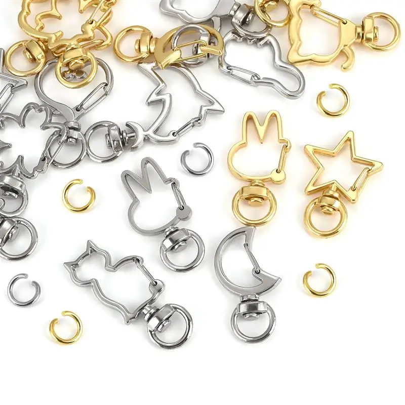10 Pièces Chat Métal Fermoirs Pivotants Homard Mousqueton