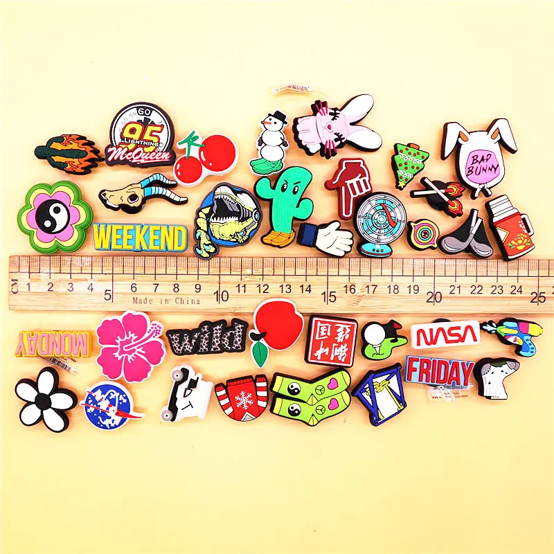 Original 33 kinds Cute Shoe Buckle Accessories Tai Chi Flower Wild PVC Shoes Charms Clogs Pins Clips Decor Unisex Cool Gifts images - 6