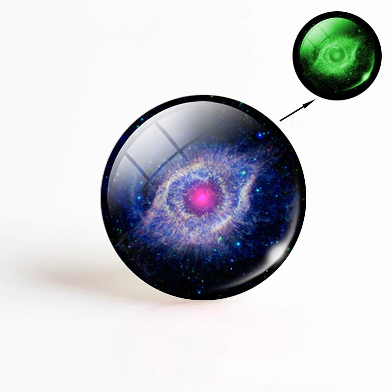 Radiant Solar System Glow Glass Cabochon - Luminous DIY Jewelry Accent