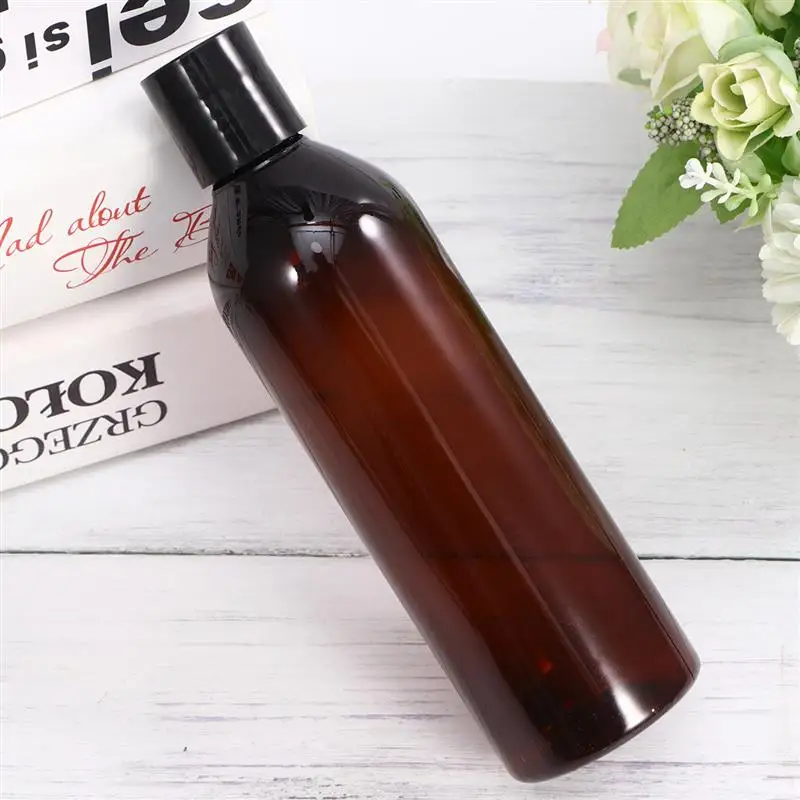 250ml Plastic Lotion Bottle Empty Bottle Press Type Lid Refillable Travel Shampoo Bottles Containers 6pcs